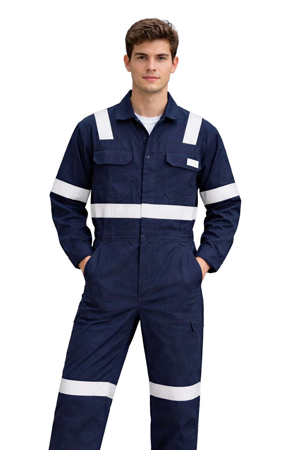 Pro-Guard FR Cotton Reflective Coverall – Navy