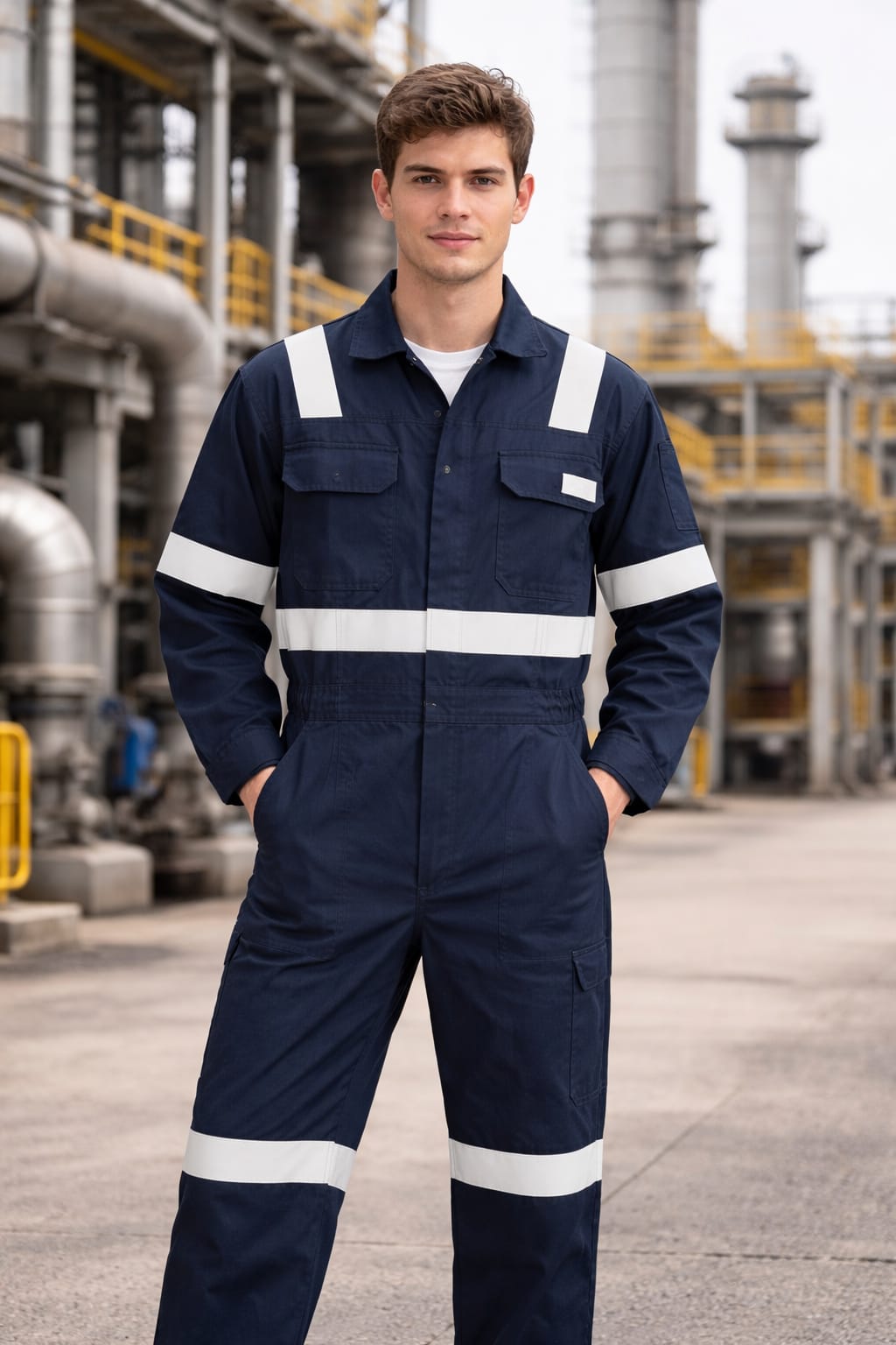 Pro-Guard FR Cotton Reflective Coverall – Navy